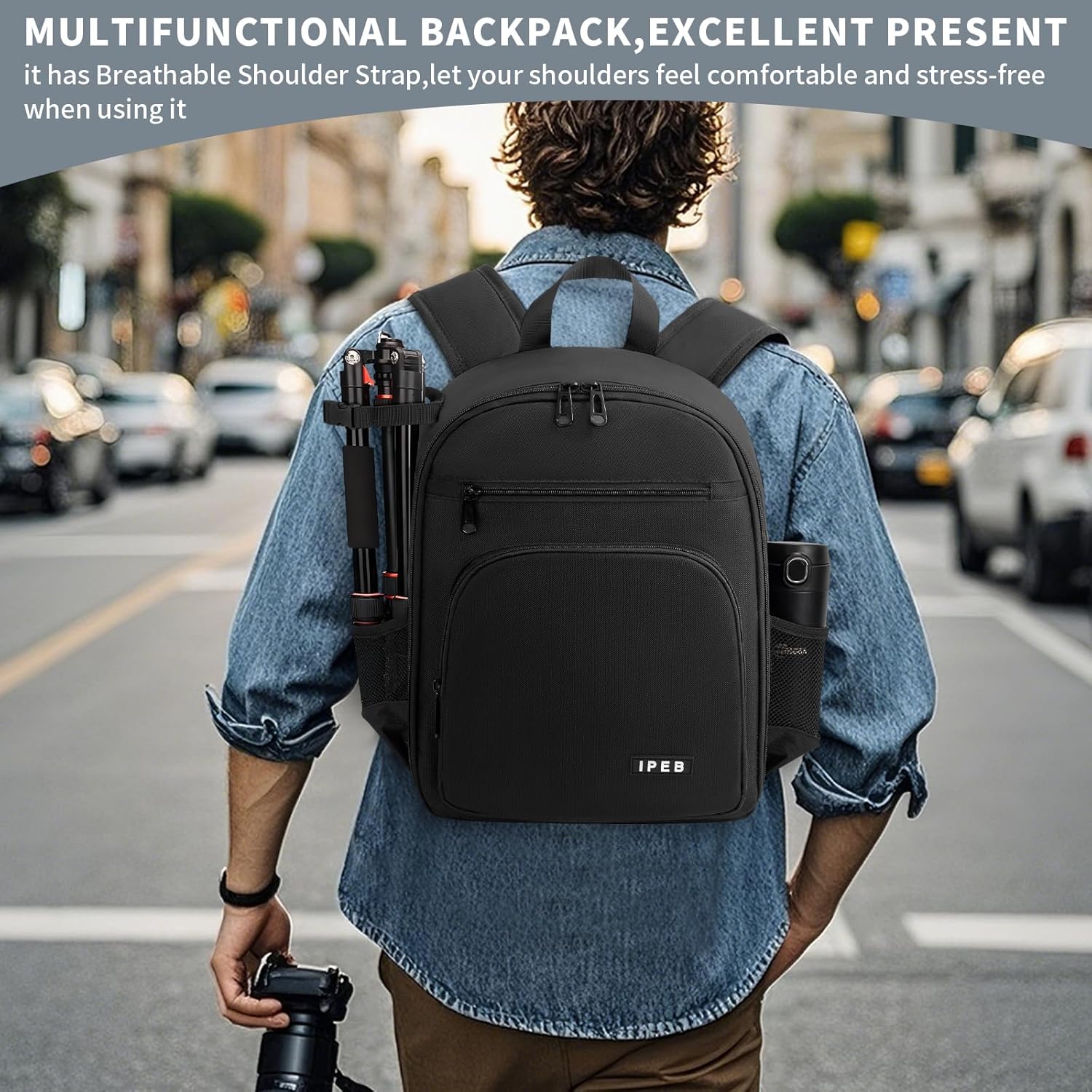 Camera Backpack for DSLR/SLR/Mirrorless Bag Professional Waterproof Camera Case 11"X5.9"X15" for Photographers Grey - Image 8