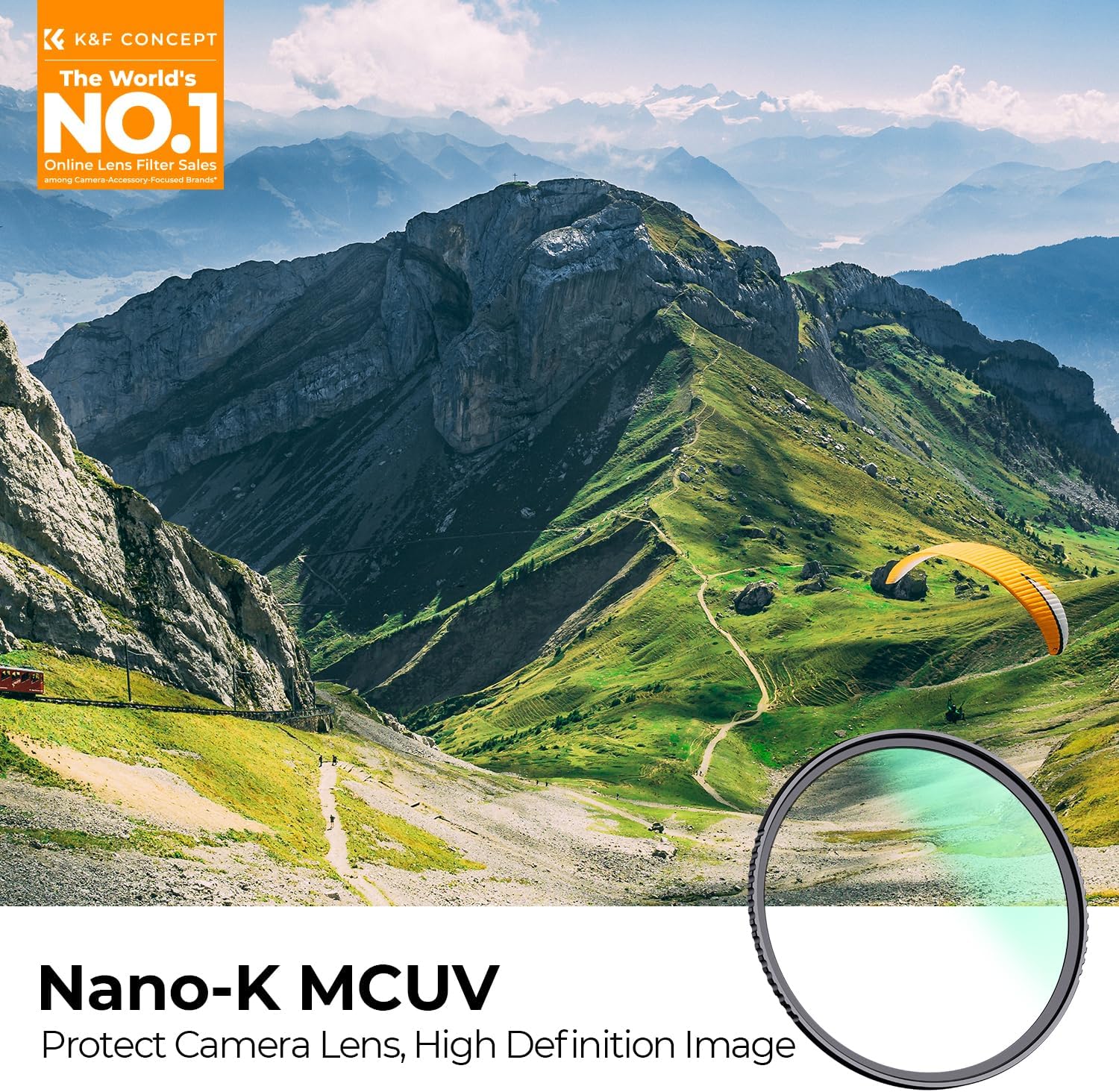 K&F Concept 58mm MCUV Lens Protection Filter 18 Multi-Coated Camera Lens UV Filter Ultra Slim with Cleaning Cloth (K-Series) - Image 2