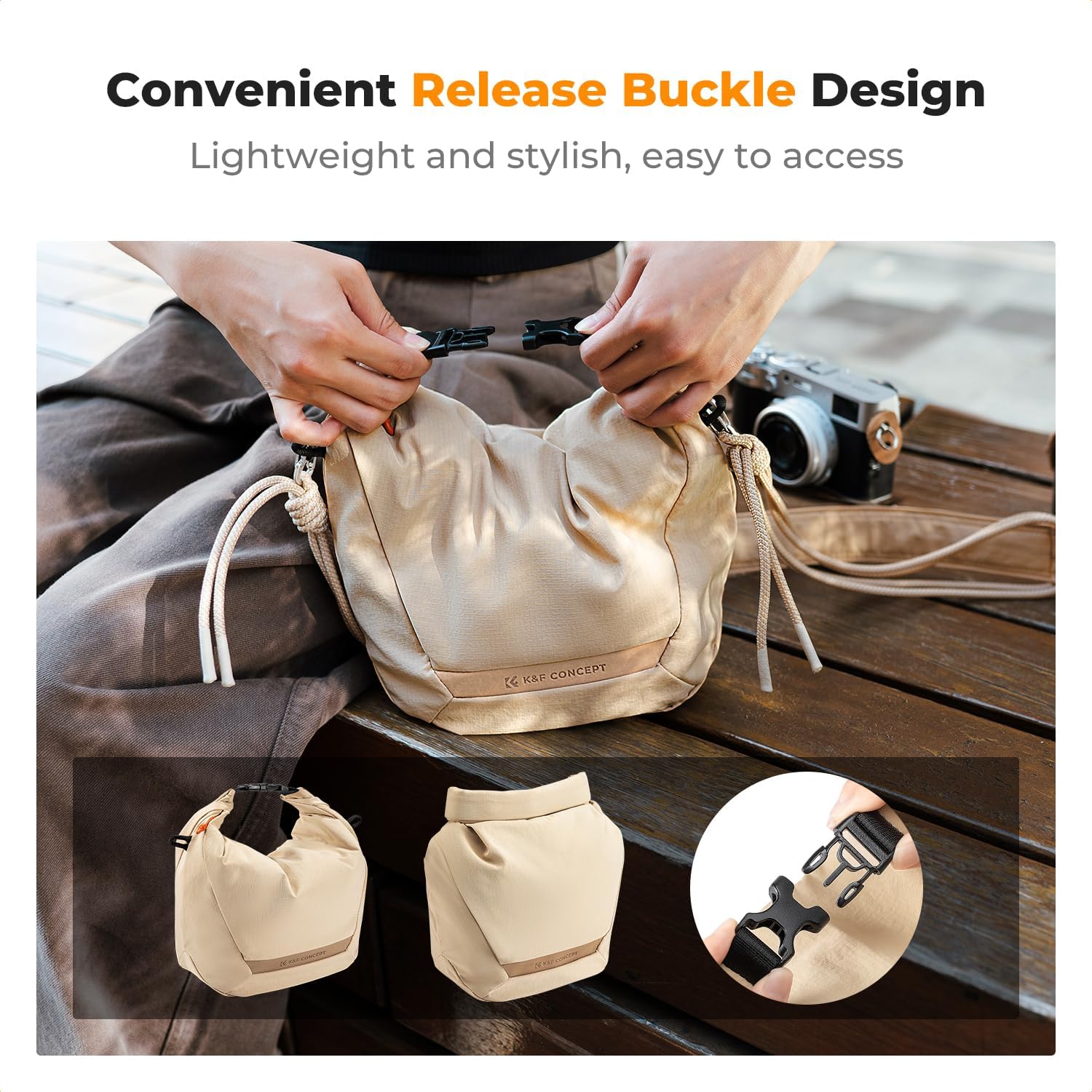 K&F Concept Camera Sling Bag Small Compact Case, Cute Soft Camera Pouch Handbag for Urban Street Photography - Image 5